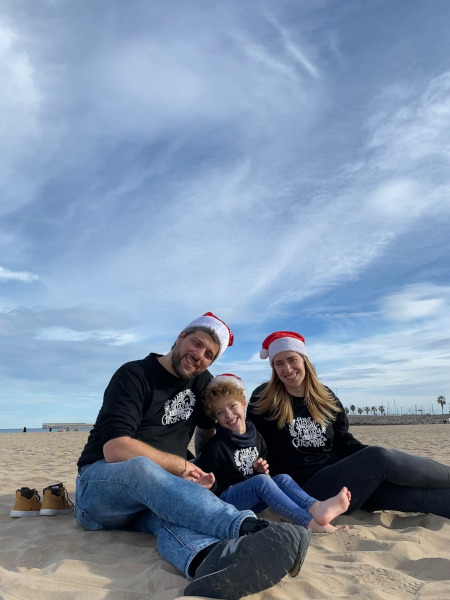 famiglia in spiaggia a Valencia