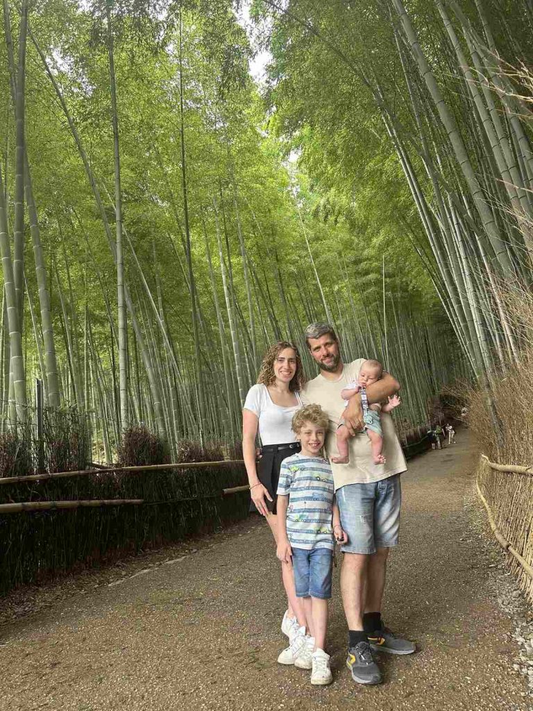 famiglia foresta di bamboo